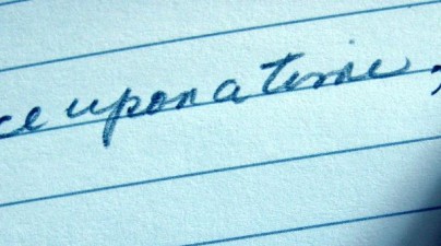 Handwritten once upon a time in pencil