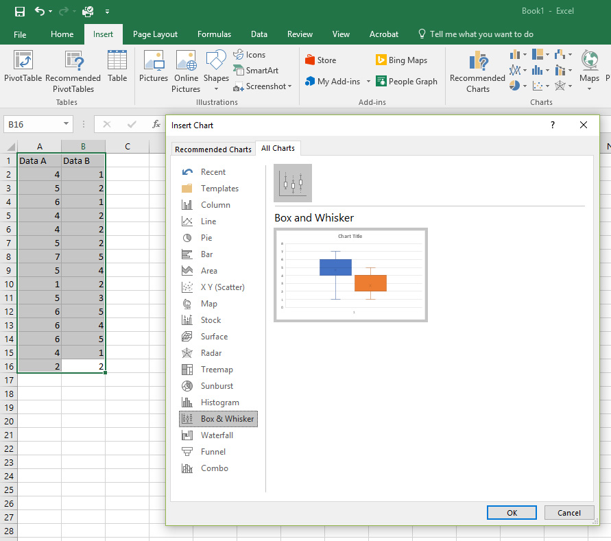 excel box and whisker plot